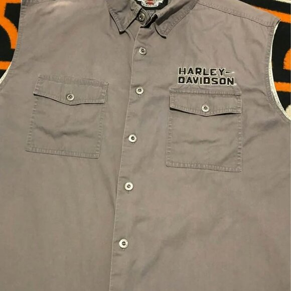 Harley-Davidson Button Shirt Large Men, Embroidery Design - Picture 3 of 6